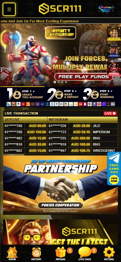 Scr111 Casino mobile-optimised home with AUD casino access